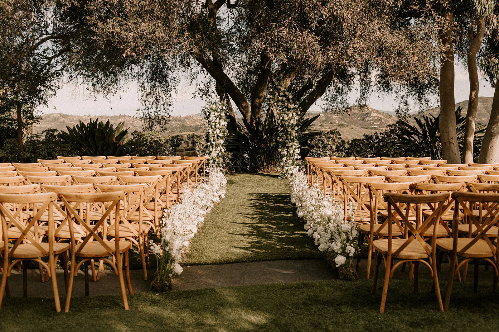 Outdoor wedding aisle