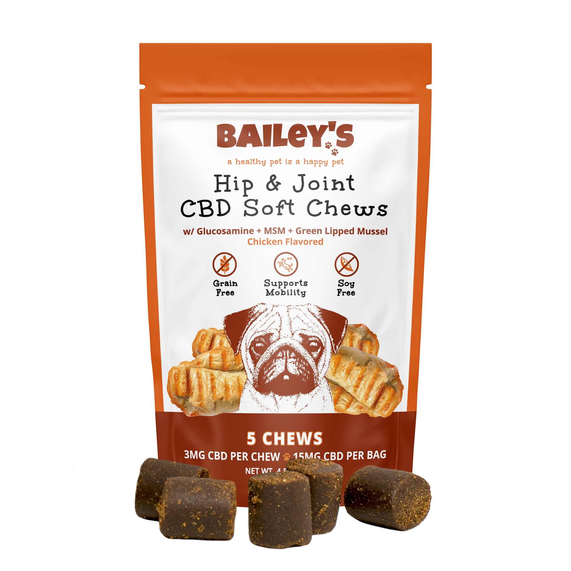 Baileys Hip & Joint CBD Soft Chews 5 Count
