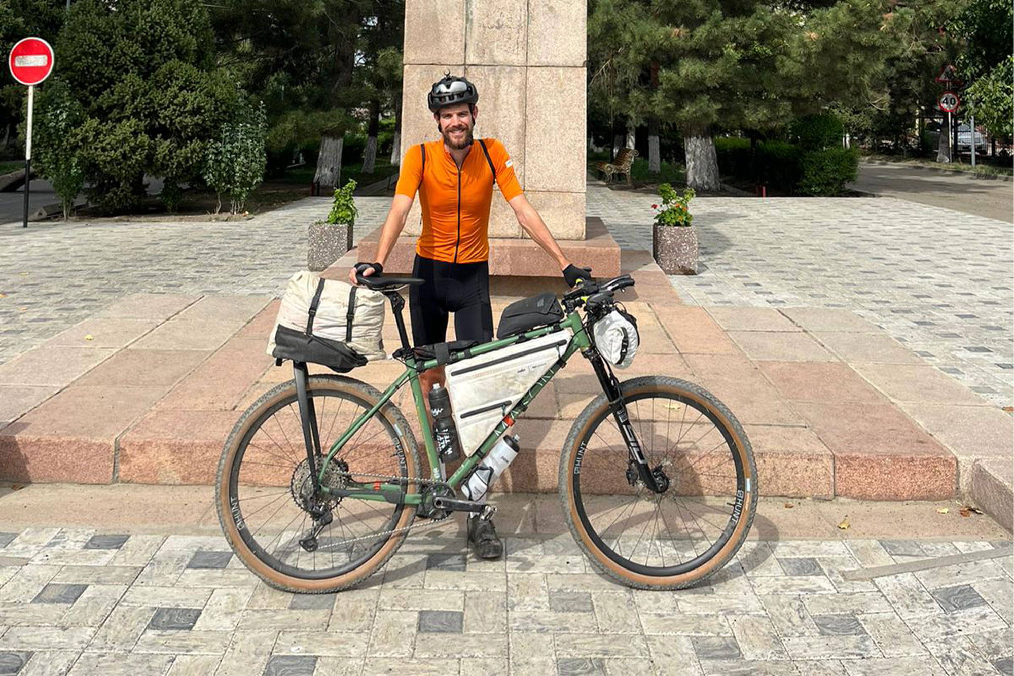 Josh posing with his bike