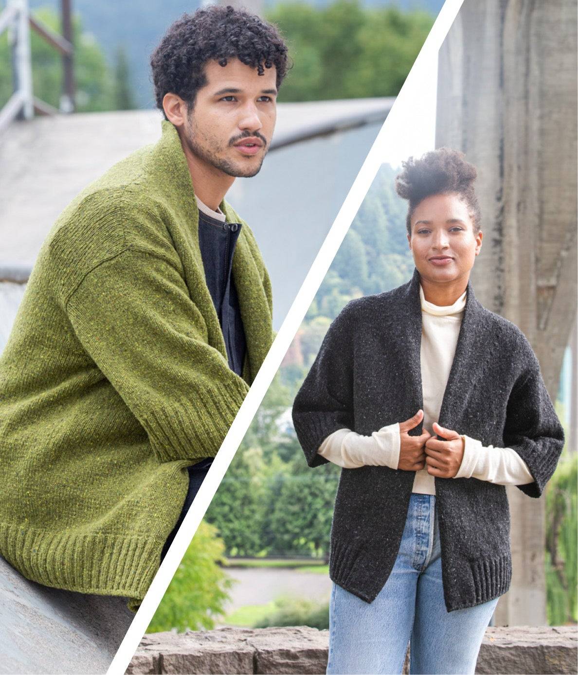 Ivon: Advanced / Expert Knitting Pattern: Cardigan with tulip sleeves