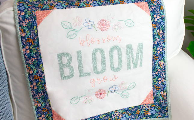 Bloom Embroidered Mini Quilt