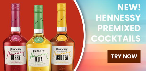 New Hennessy premixed cocktails in colorful bottles. Try now!