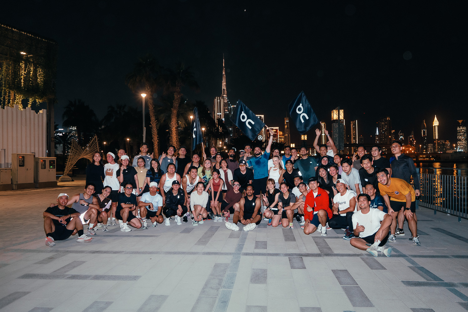 Community run along the Dubai Design District Canal with Frame Run Club