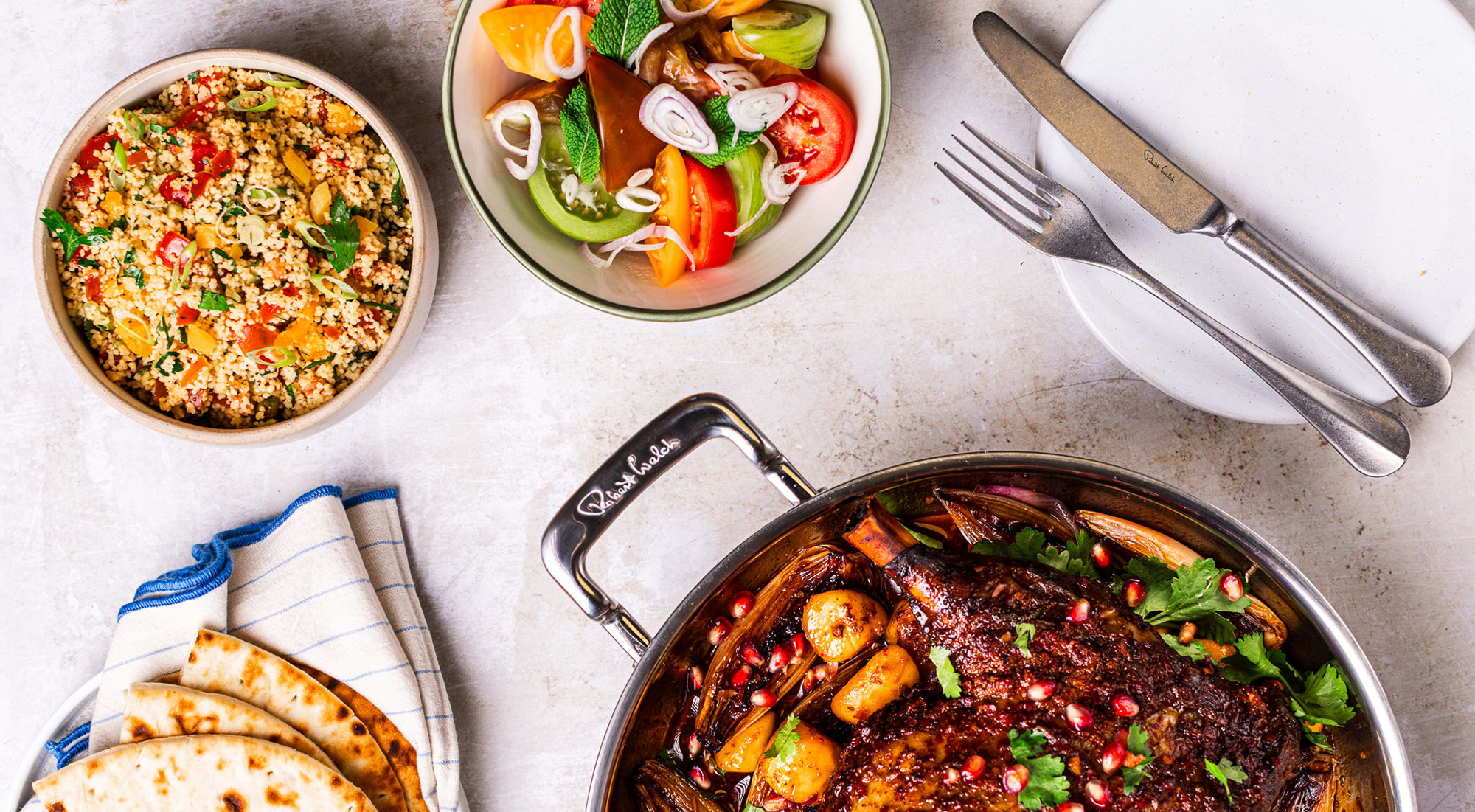 Harissa Roast Lamb with Mint Labneh & Jewelled Couscous