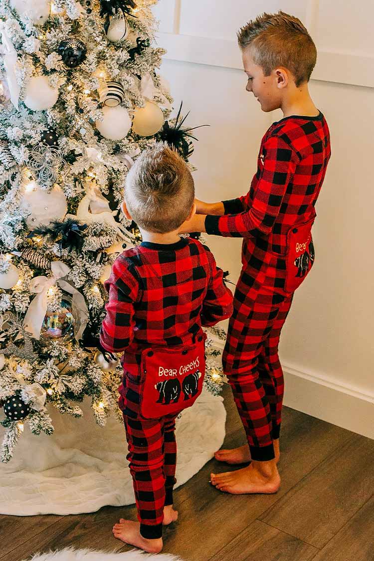 Christmas Buffalo Plaid Pajamas, Wake Me up for Christmas, Christmas Eve  Pajamas, Cute Christmas Sleepwear, Pajamas for Xmas 