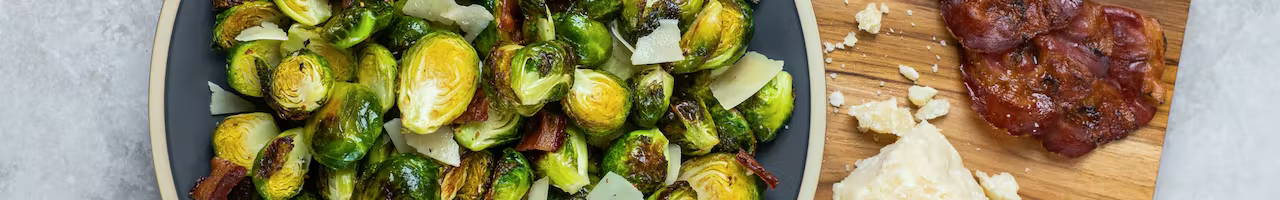 Air Fried Brussels Sprouts with Crispy Pancetta