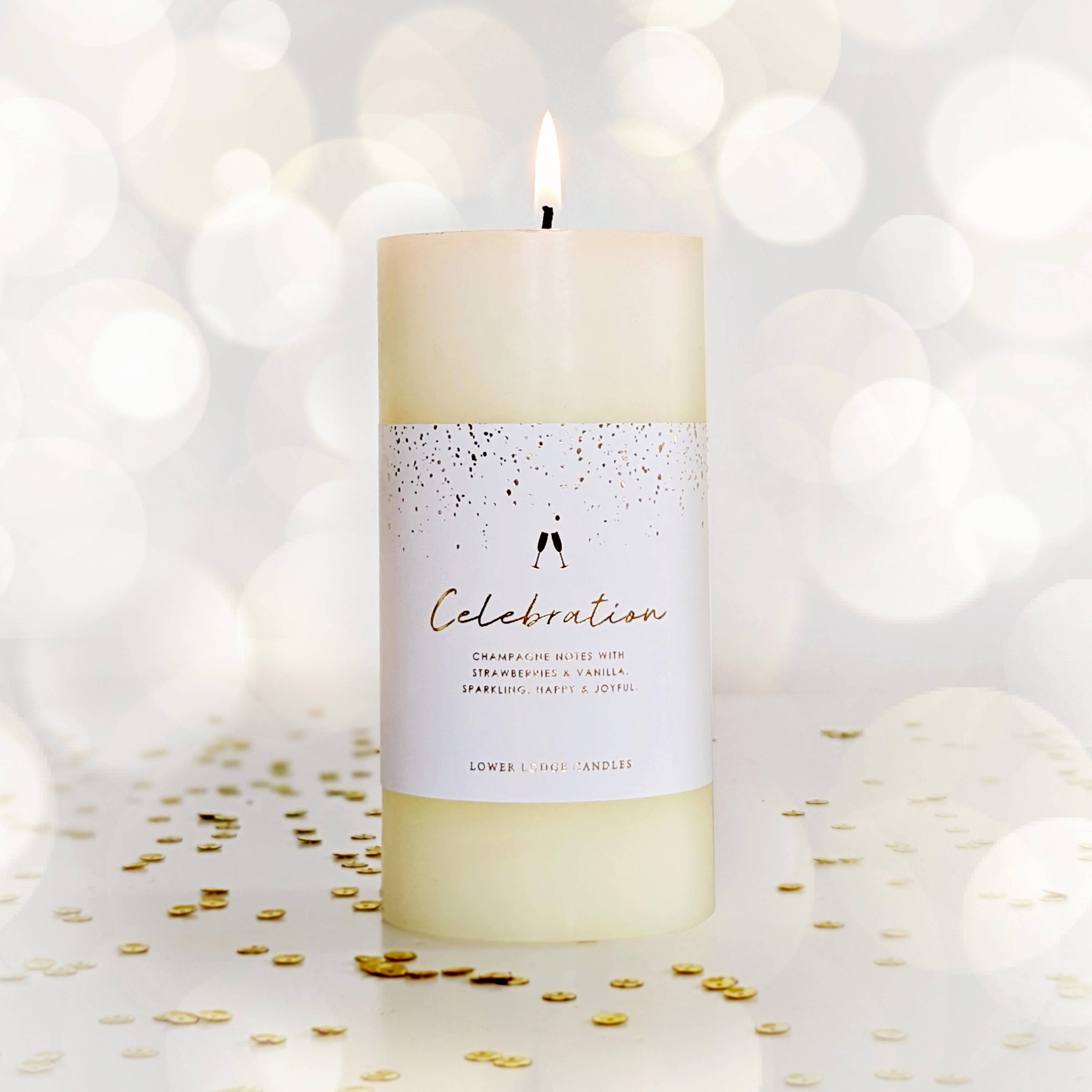 Champagne celebration candle