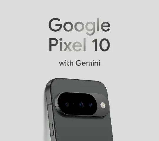 Google Pixel 10 smartphone with Gemini, featuring a rear camera design.