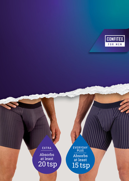 Shop Male Incontinence Underwear - Ordinary Underwear, Extraorinary Protection - Now available in long-leg - Confitex for Men