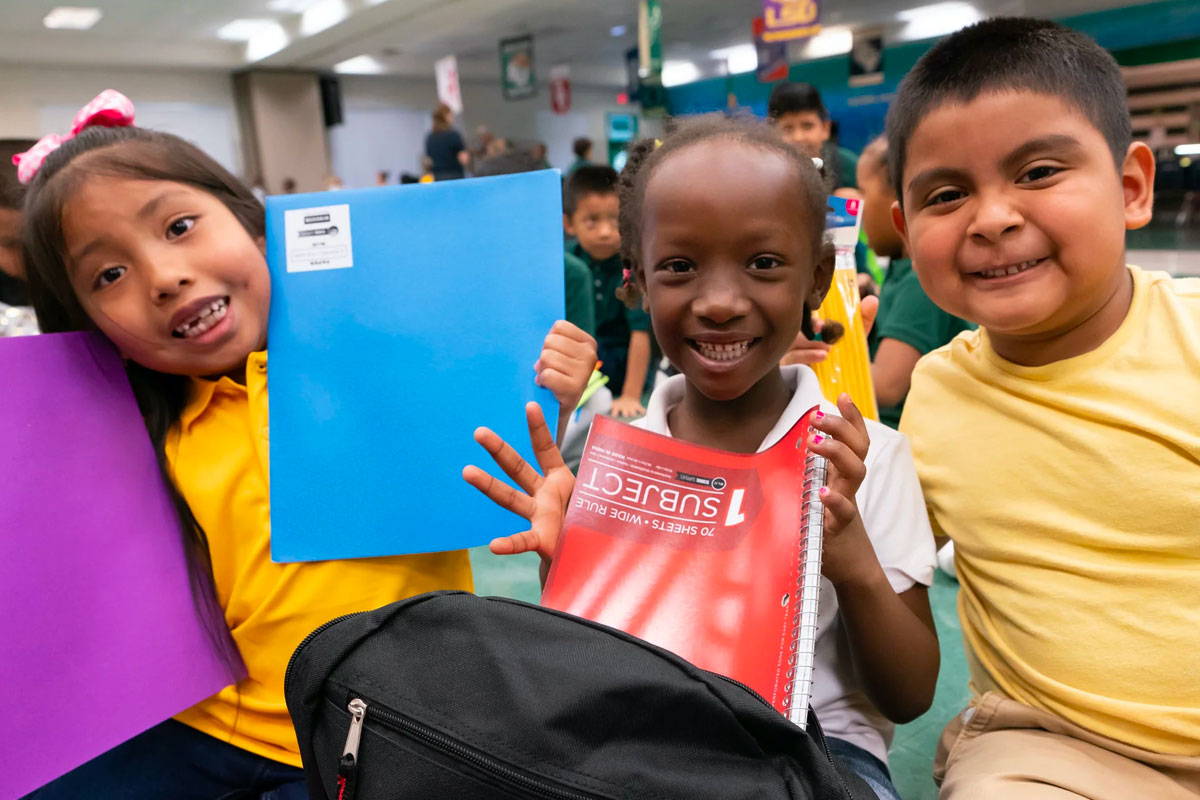 Months of school supplies provided for children in-need across America.