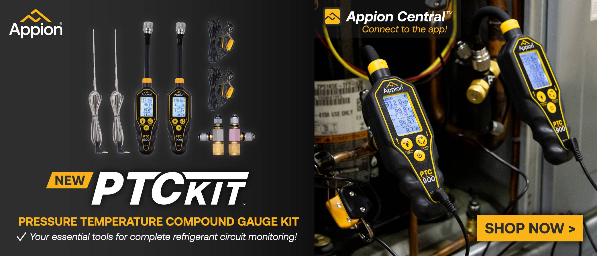 The NEW Appion PTCKIT Pressure Temperature Compound Gauge Kit