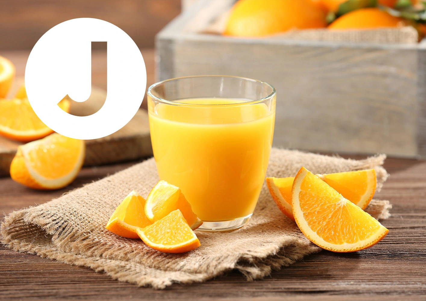 Letter J / Orange juice.