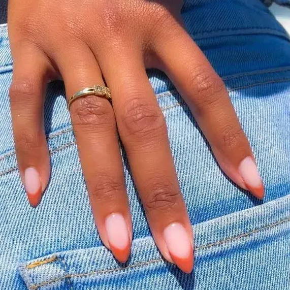 Colored French Tip Nails.