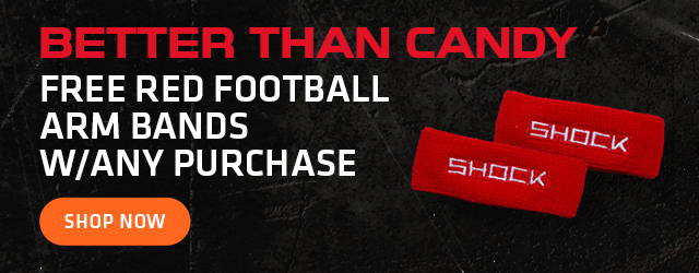 Better than candy. Free red football arm bands w/any purchase SHOP NOW