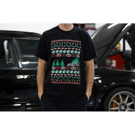 Lifestyle photo of IAG Men's Ugly Christmas T-shirt in black.