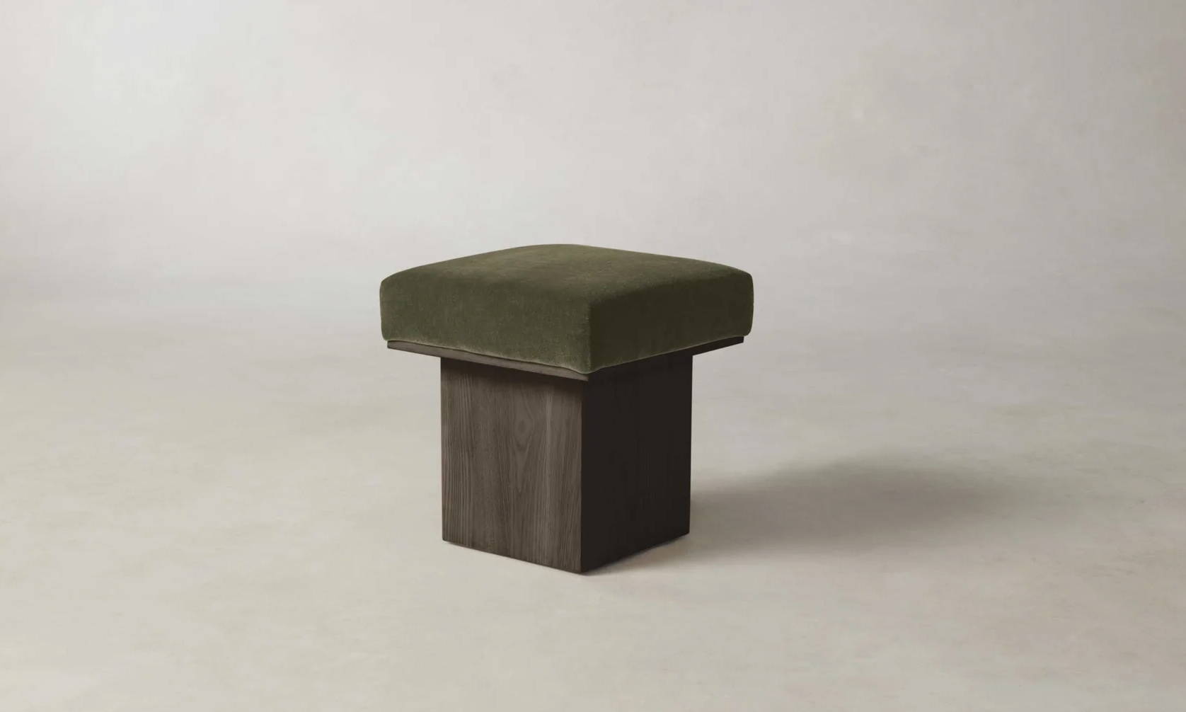 The Mulberry Ottoman in Moss Mohair