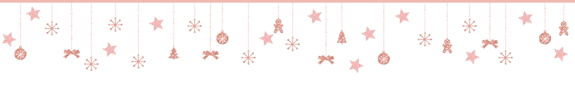 holiday ornament banner in rose gold tone