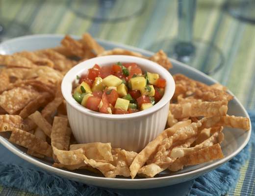 Won Ton Chips with Fruit Salsa