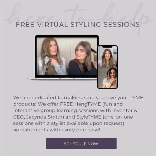 phone with styletyme facetime session playing with CEO Jacynda Smith and customer