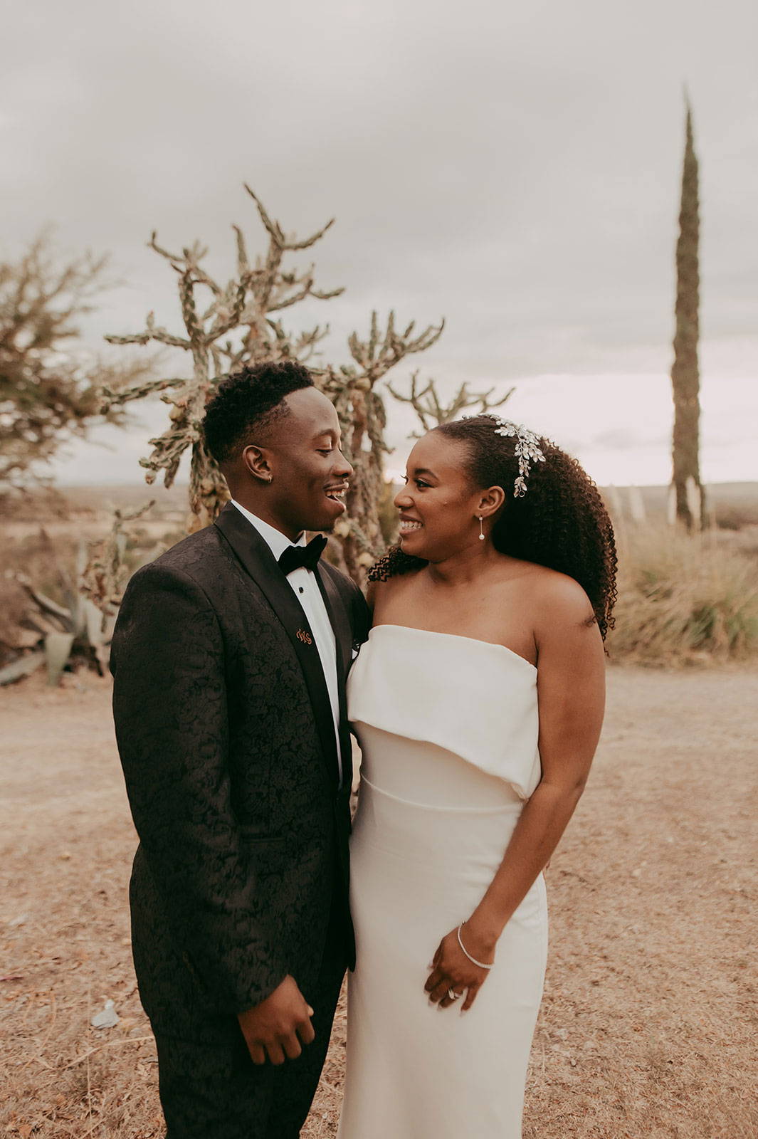 Bride and Groom laughing together