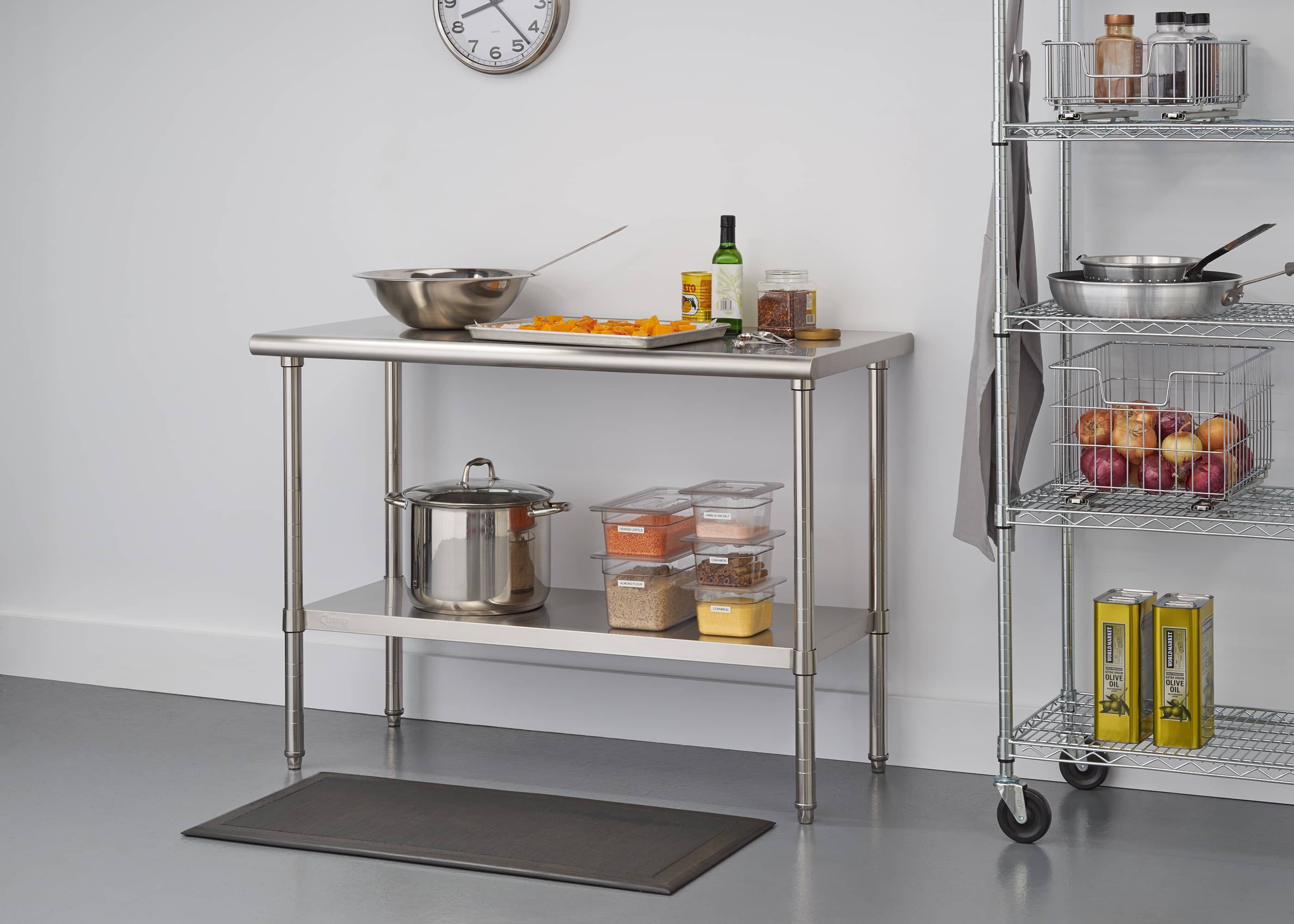 commercial grade stainless steel prep table