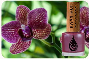 non toxic nail polish evening orchid bottle with orchids