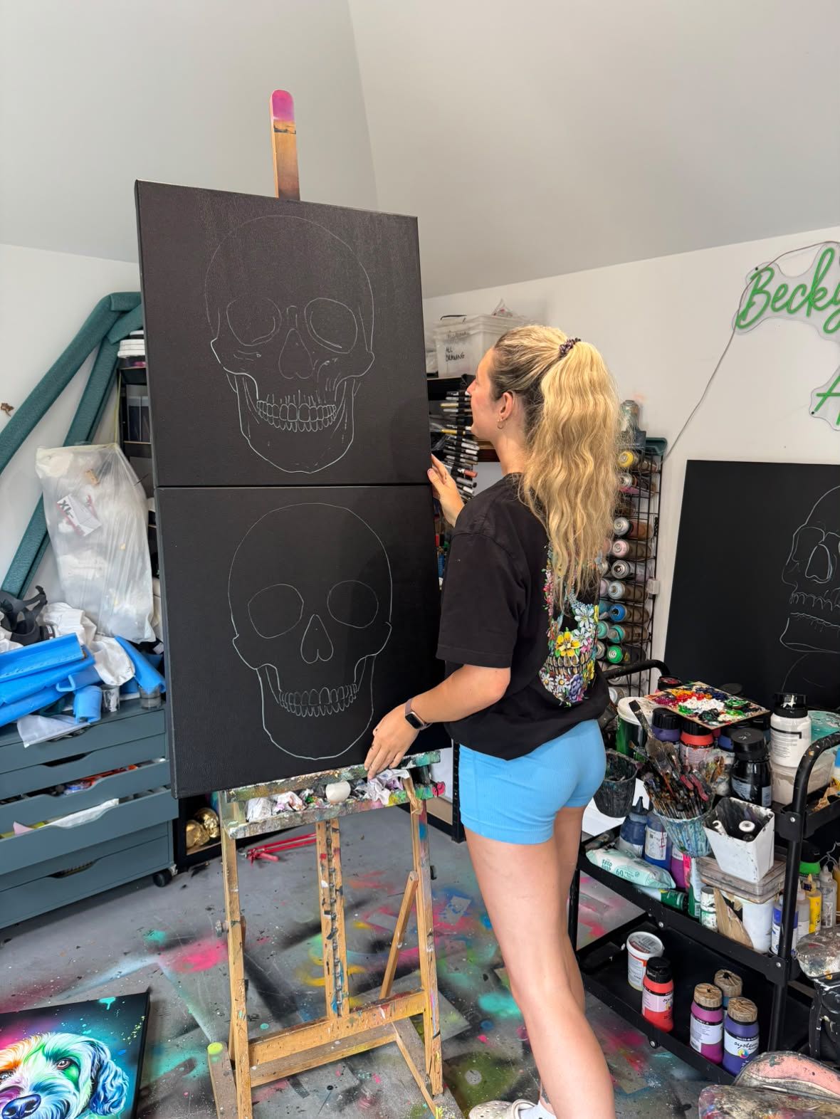 Becky with Grace and Growth unfinished originals
