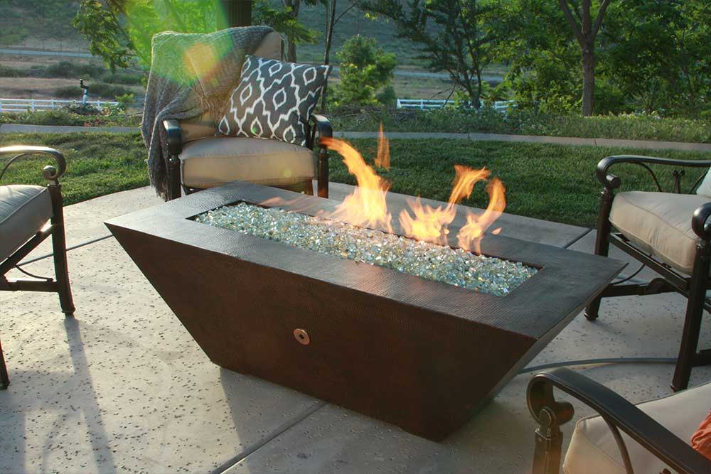Moreno Series Copper Fire Pits, Lyons Steel Propane Fire Pit Table Insert