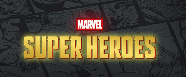 The Marvel Super Heroes logo with comics in the background.