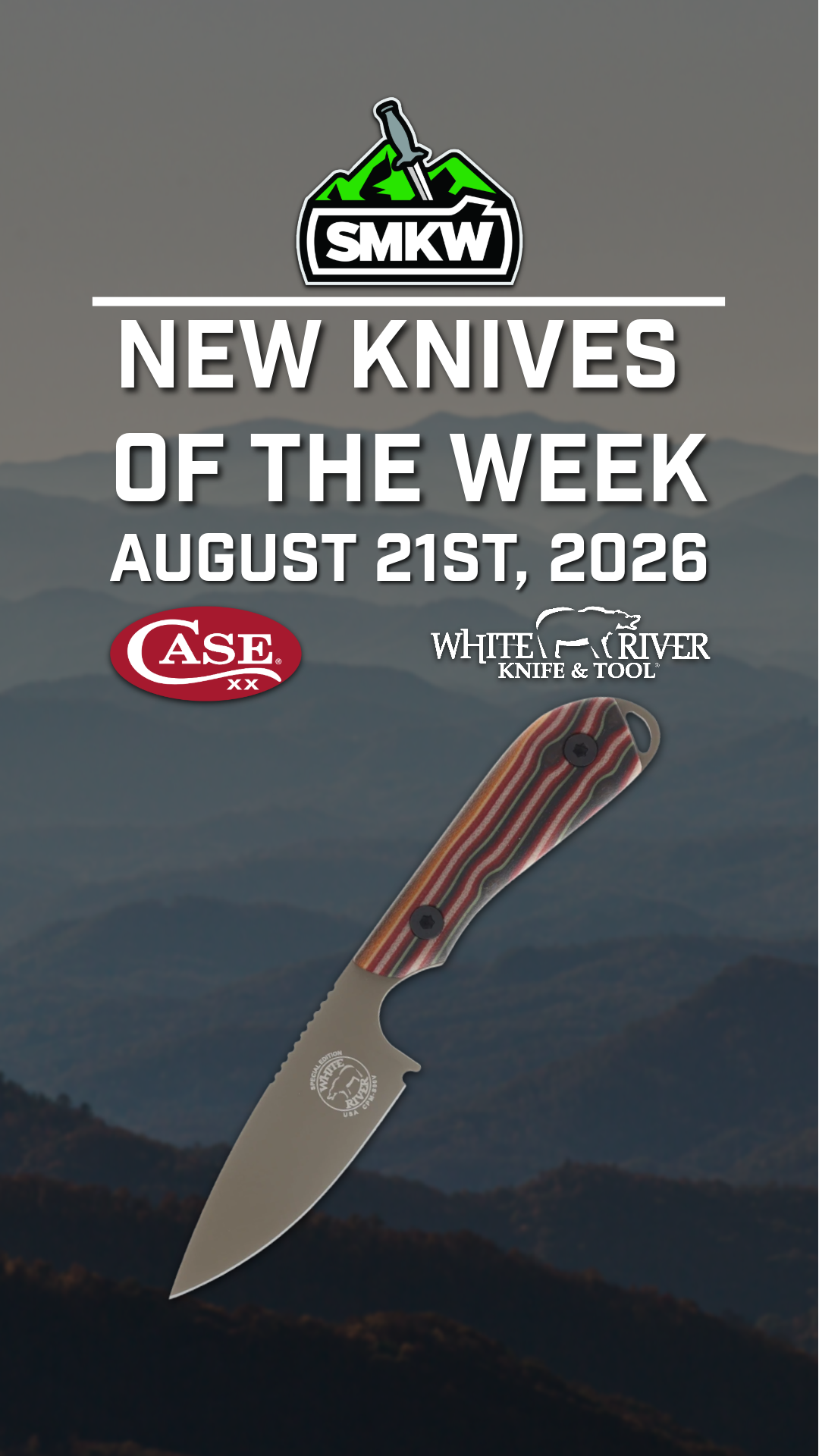 Promotional image for new knives release on August 21st, 2026.