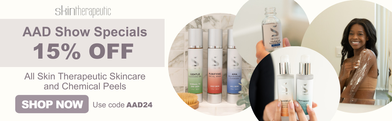 Shop Skin Therapeutic's March 2024 AAD Specials. Save 15% on All Skin Therapeutic Skincare and Chemical Peels