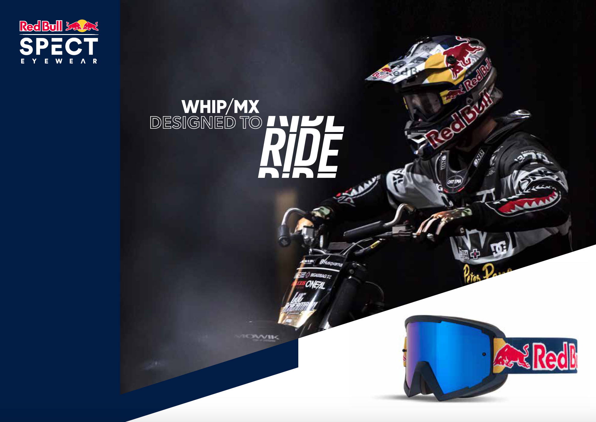 Lunette Moto Cross Spect Red Bull Strive MX Noir Iridiums - EuroBikes