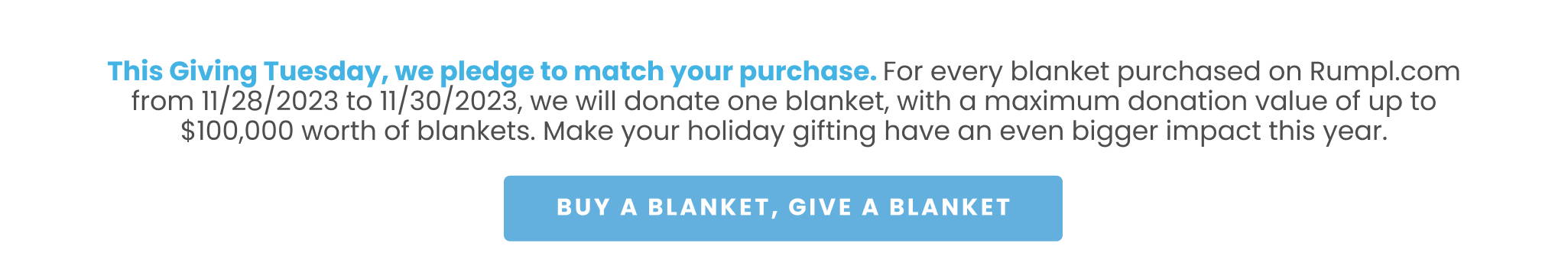 Buy a Blanket, Give a Blanket