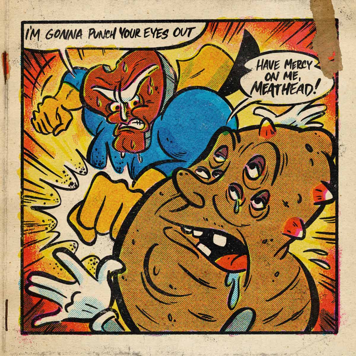 Complete illustration of comic panel with ink, colors, and textures.