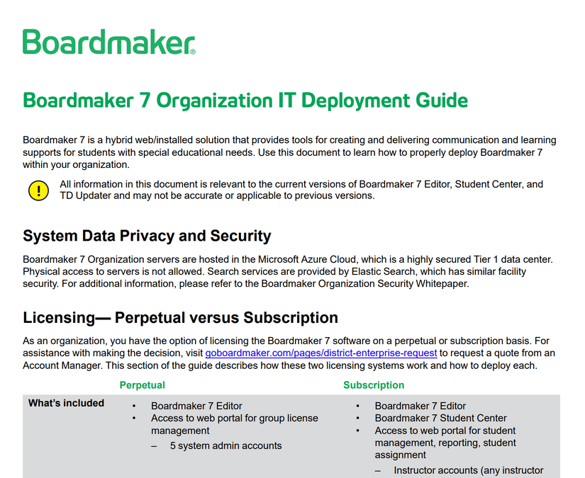 Screenshot of from PDF of IT deployment guide document