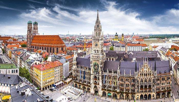 City in Germany with old buildings