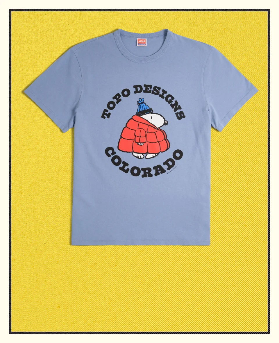 Light blue t-shirt featuring Snoopy with 