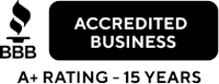 BBB Accredited Business A+ Rating - 15 Years
