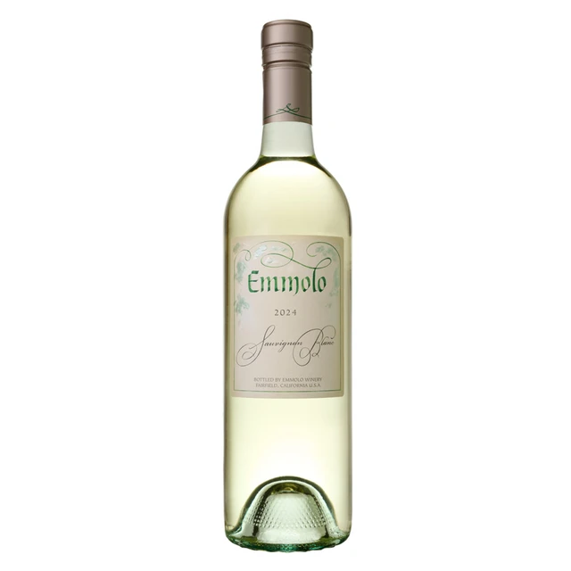 Bottle of white wine labeled 