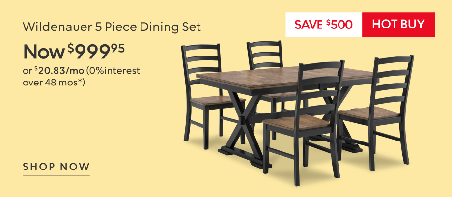 Wildenauer 5 Piece Dining Set now $999.95 Save $500​