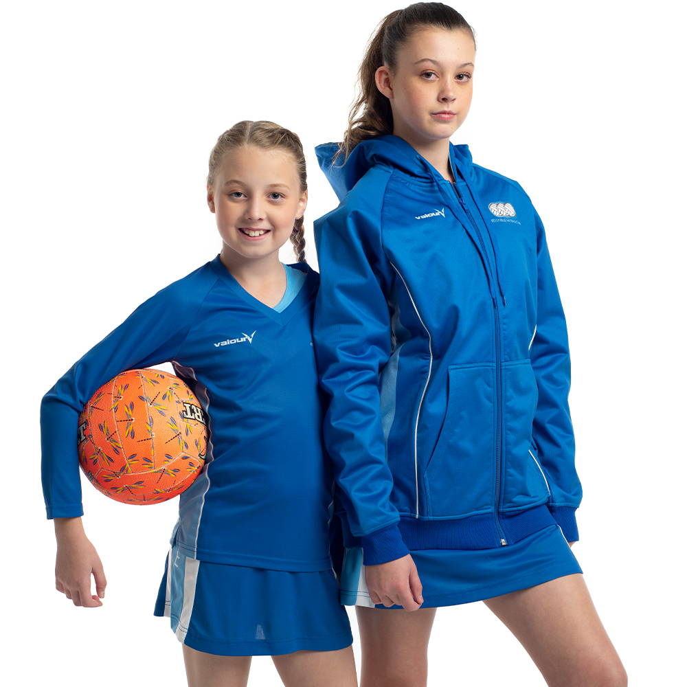 Custom off-field netball sportswear for netball teams and players by Valour Sport