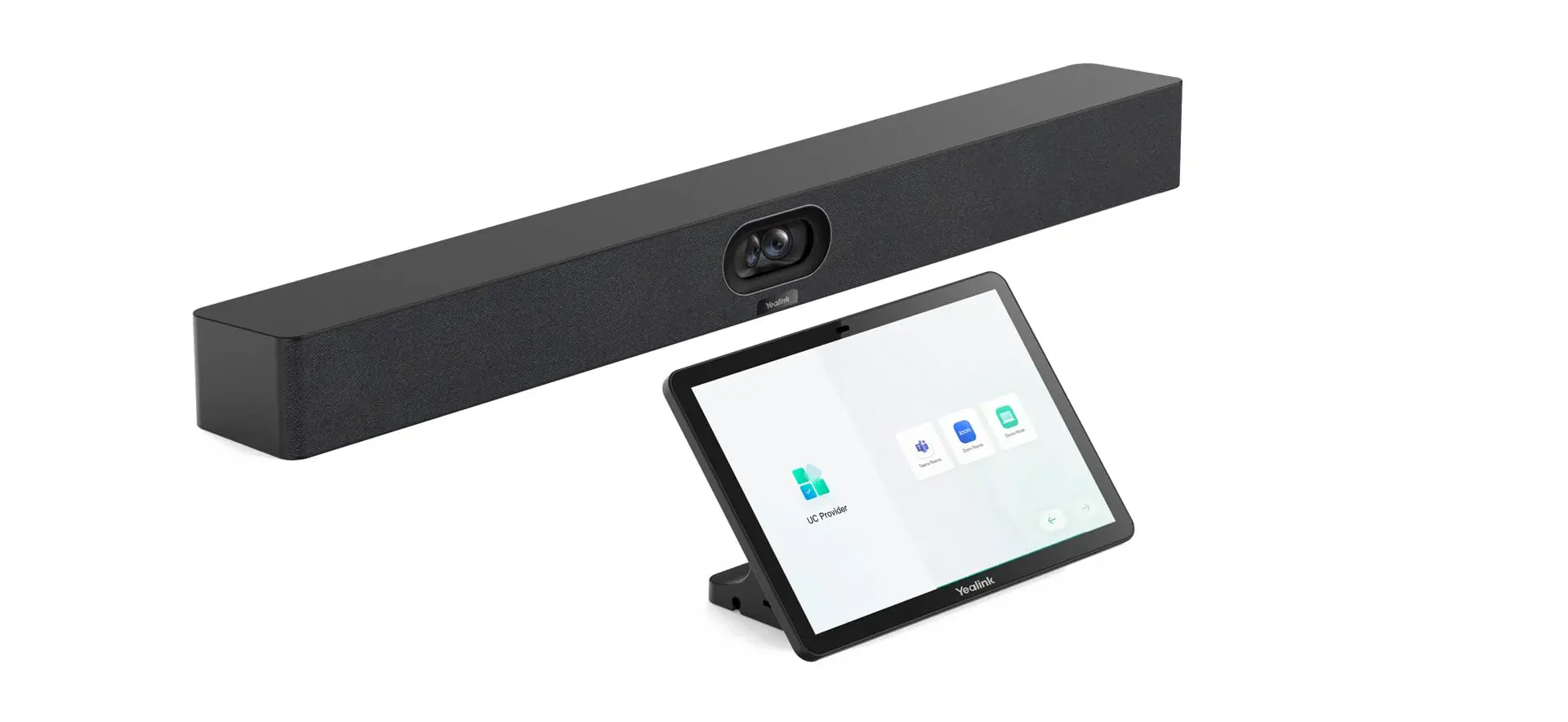 Yealink all-in-one video bar with controller and interface