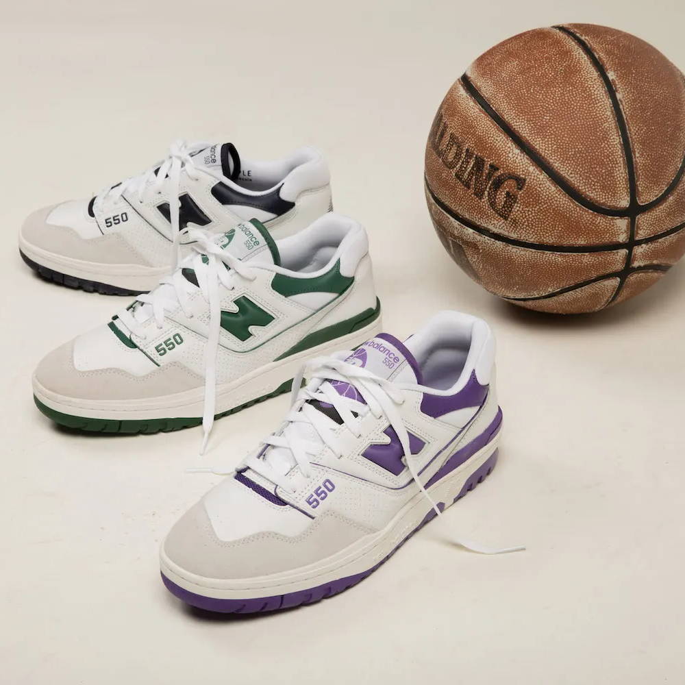 new balance angled away from a basketball