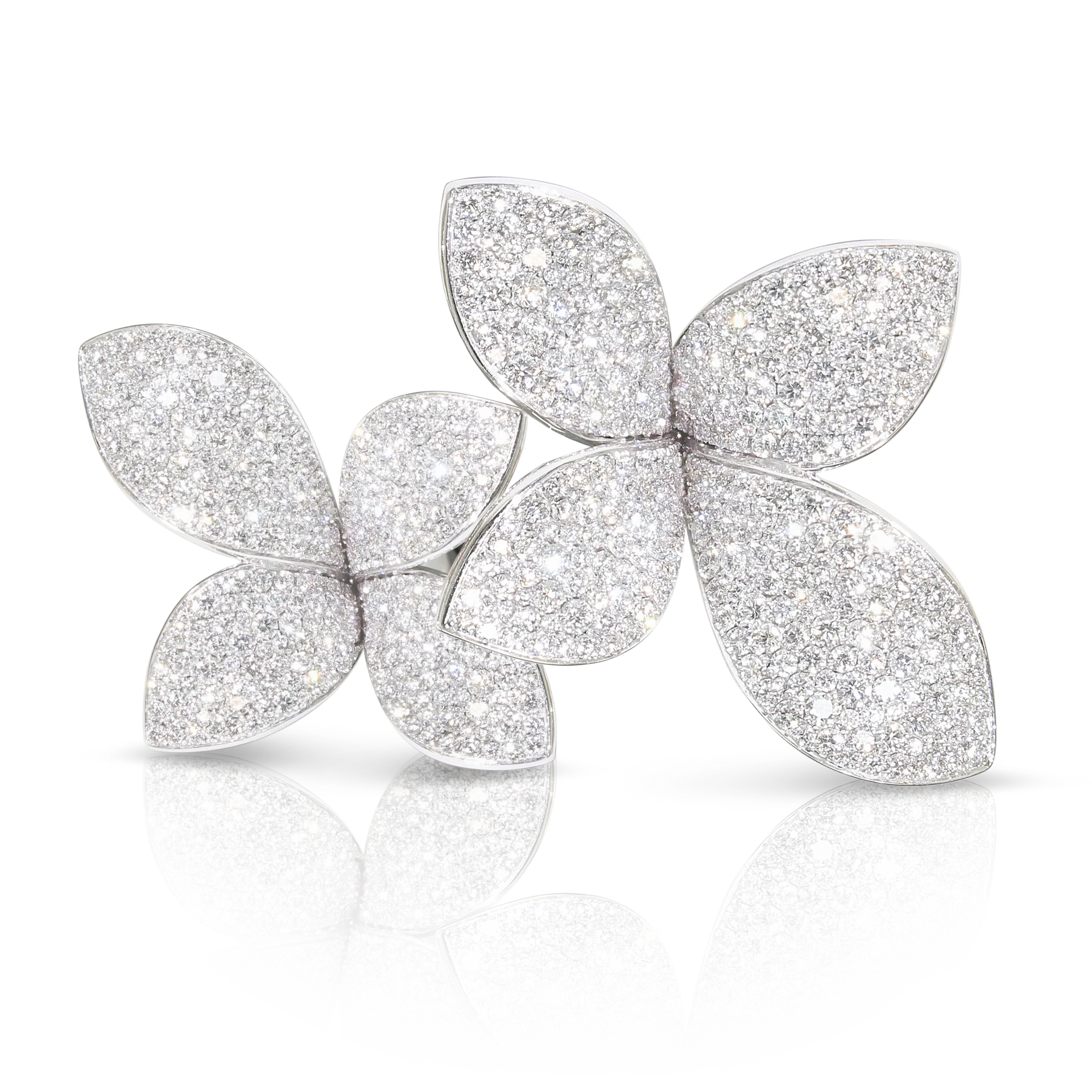 Giardini Segreti ring in 18k white gold with white diamonds