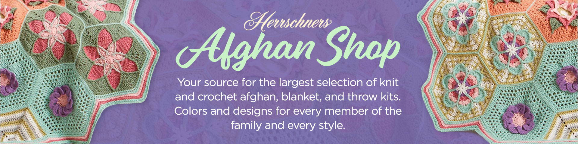 Afghan Shop Your source for the biggest selection of knit & crochet afghan, blanket, and throw kits. Colors and designs for every member of the family and every style. 
