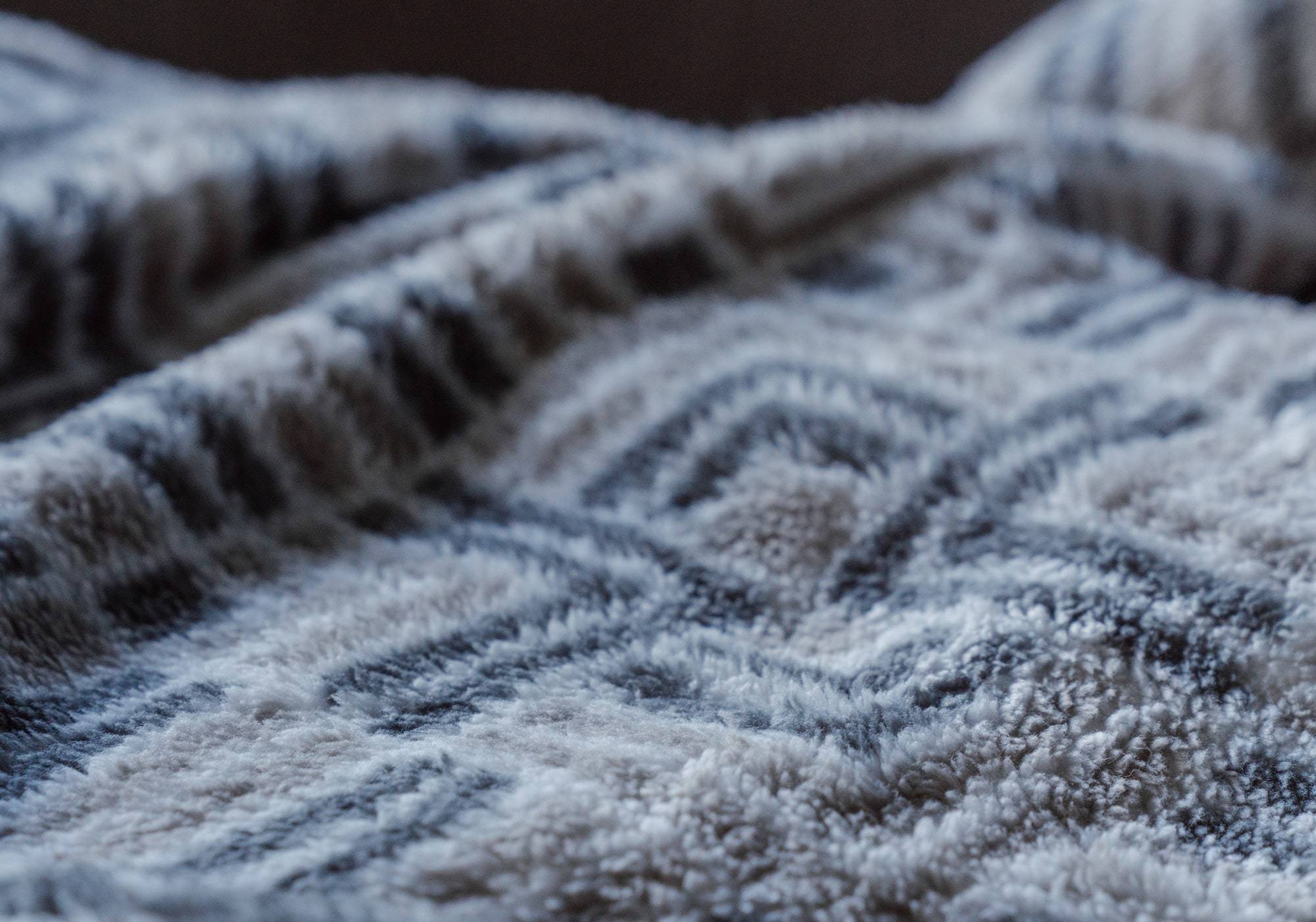 Macro image of sherpa fleece blanket