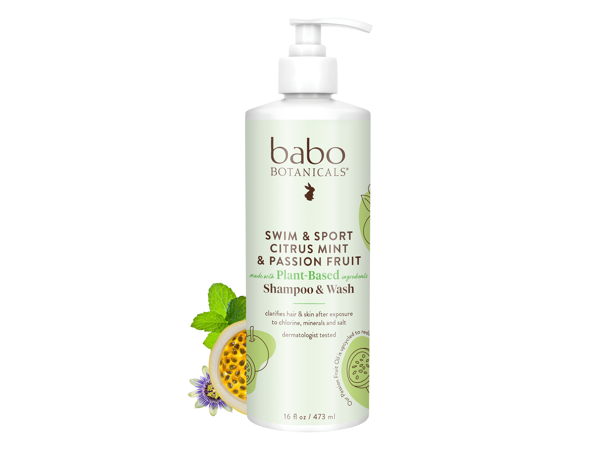 Swim & Sport Citrus Mint & Passion fruit Shampoo & Wash 16oz- Babo Botanicals