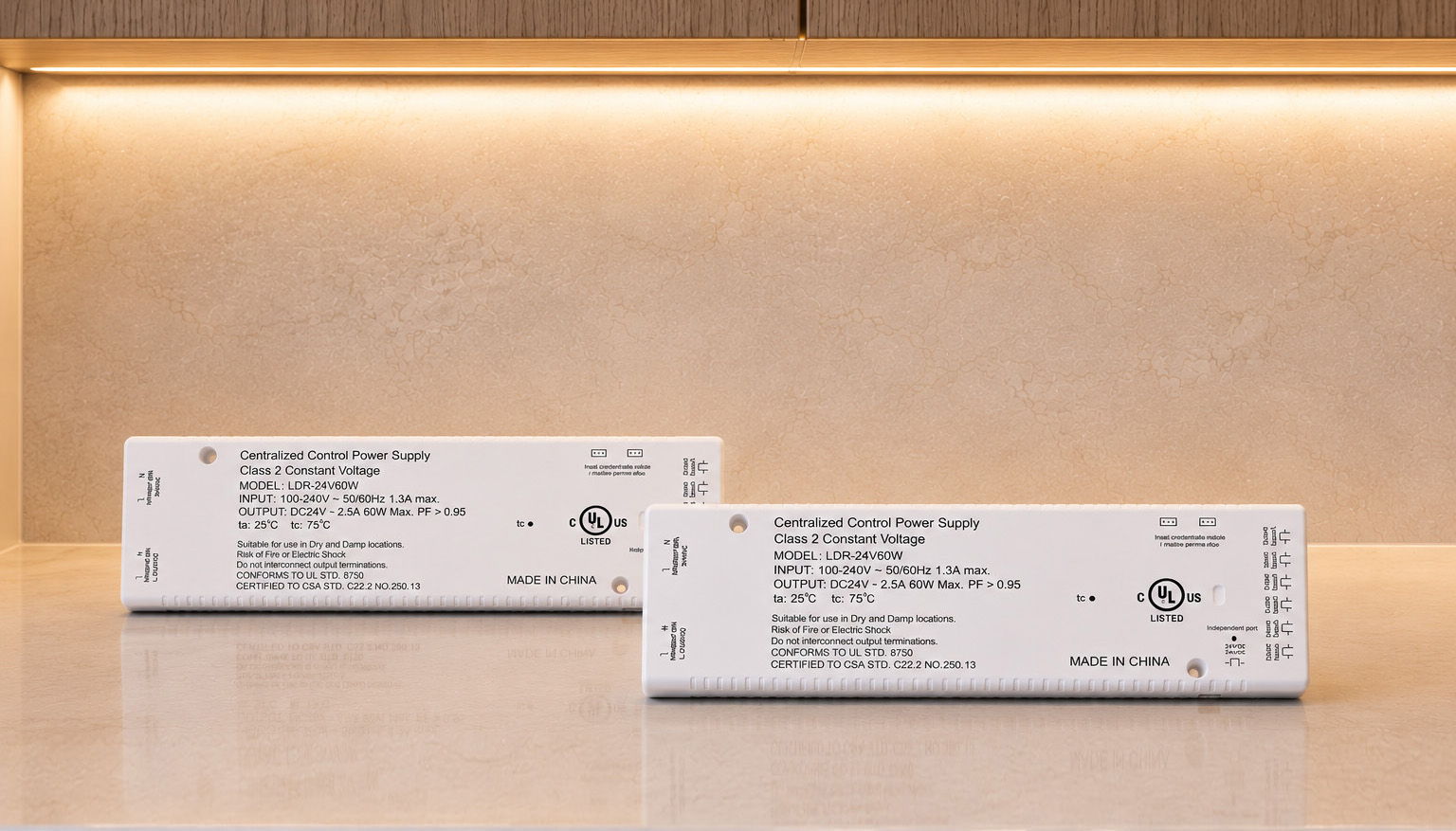 24V power supplies for LED cabinet lighting systems