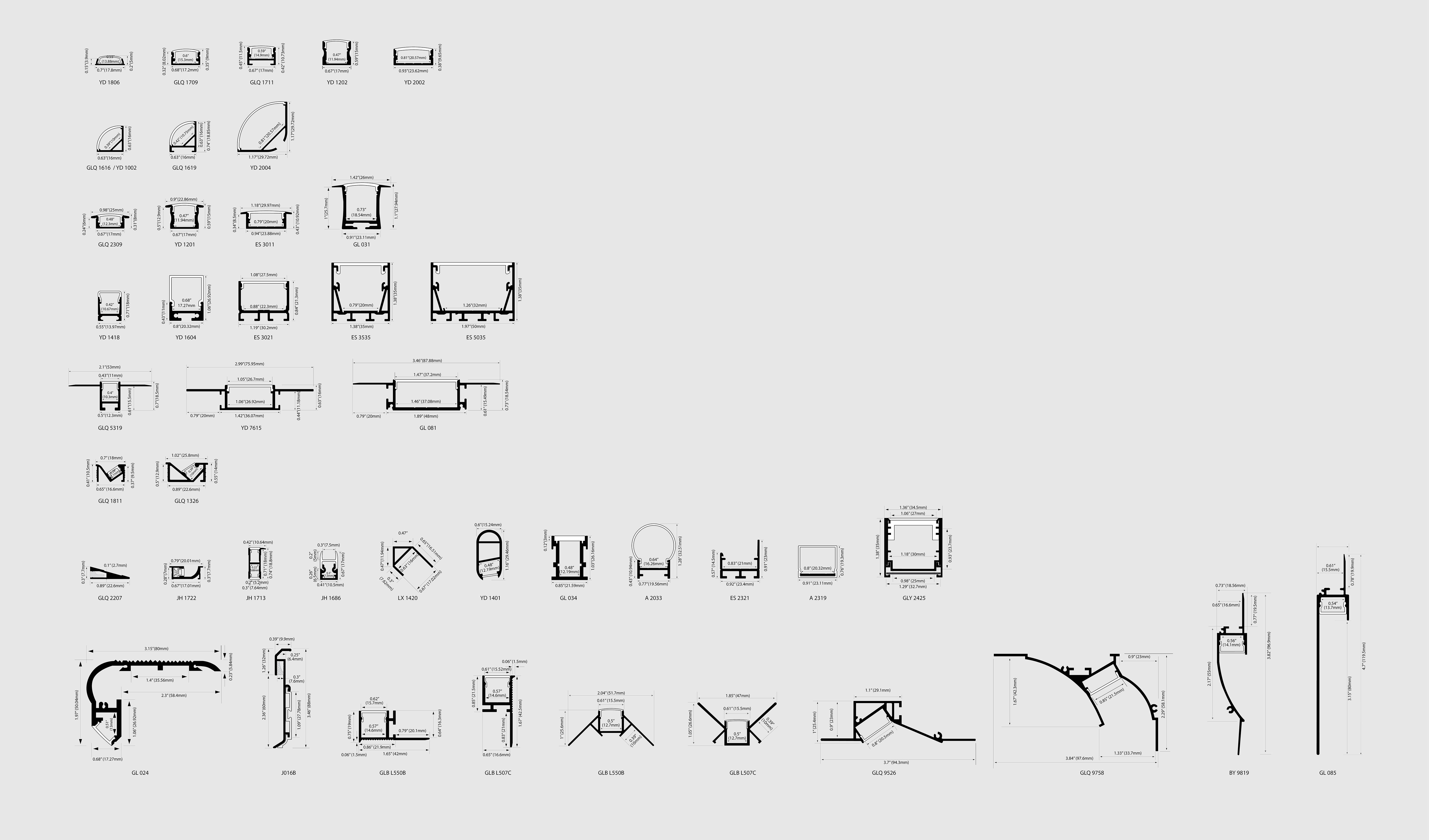 Various line drawings of furniture and objects in different styles.