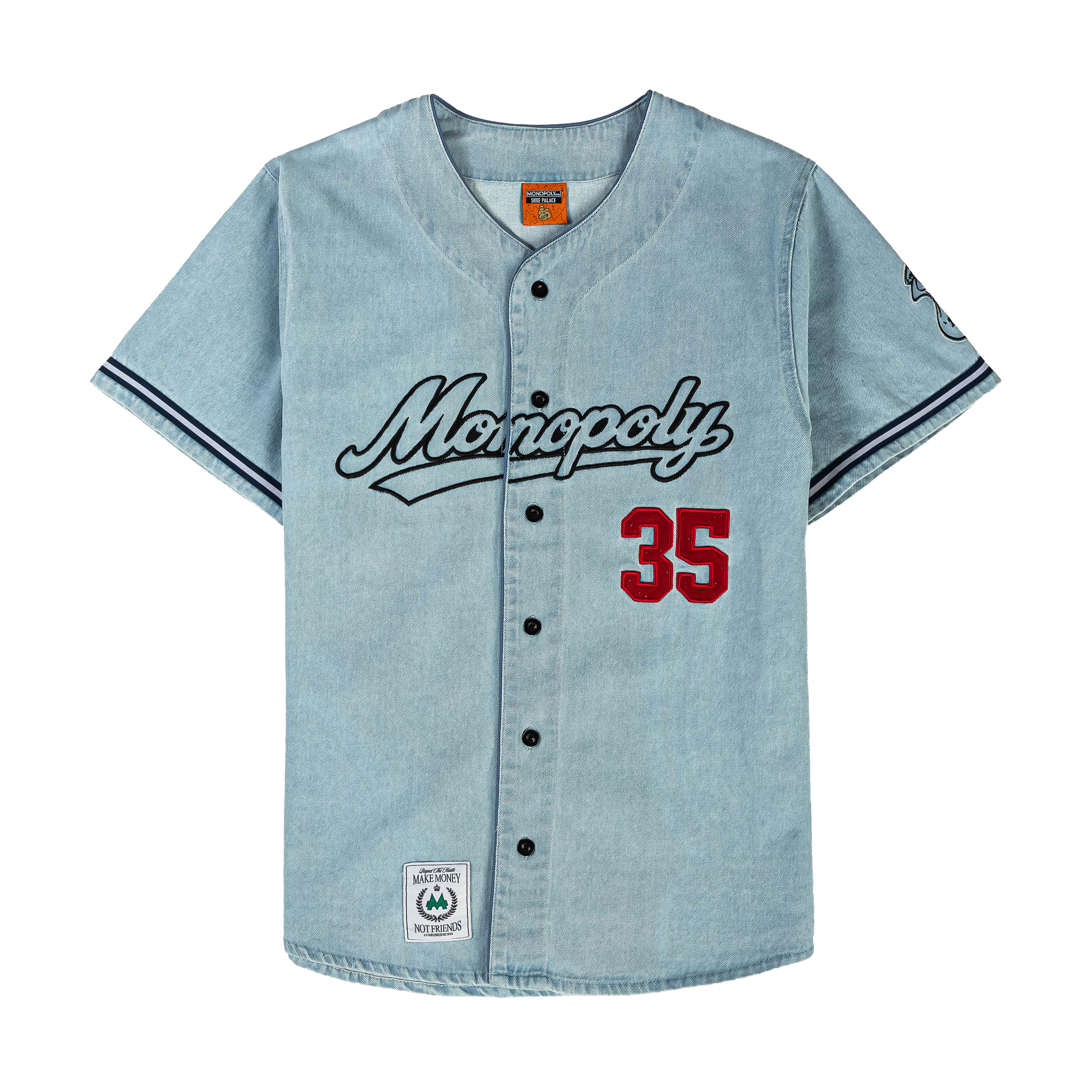 Light blue baseball jersey with 